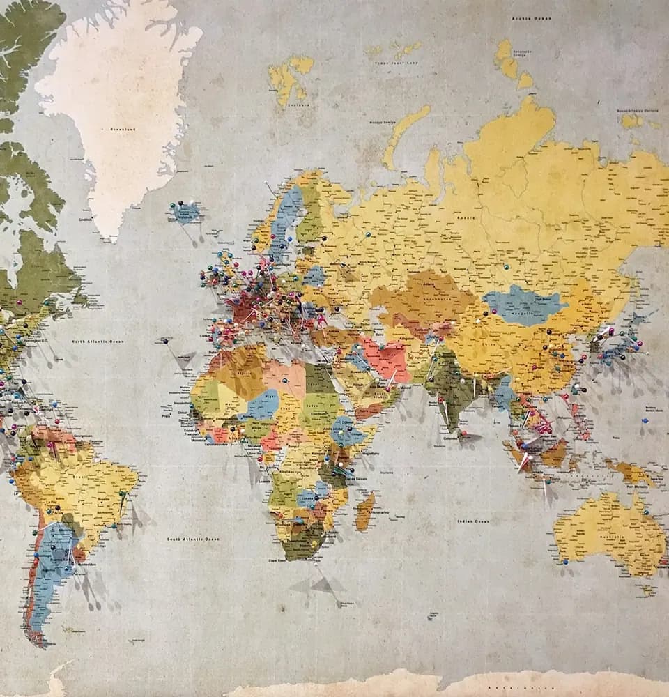 World map on a wall representing local SEO link building