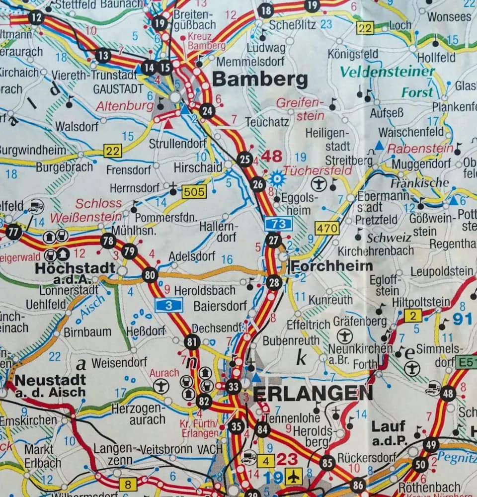 Road map with local routes representing local SEO services