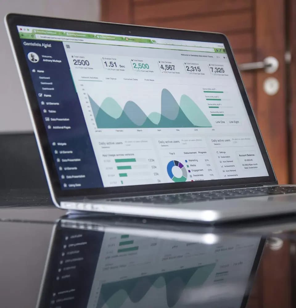 Analytics dashboard open on a laptop representing SEO services in India